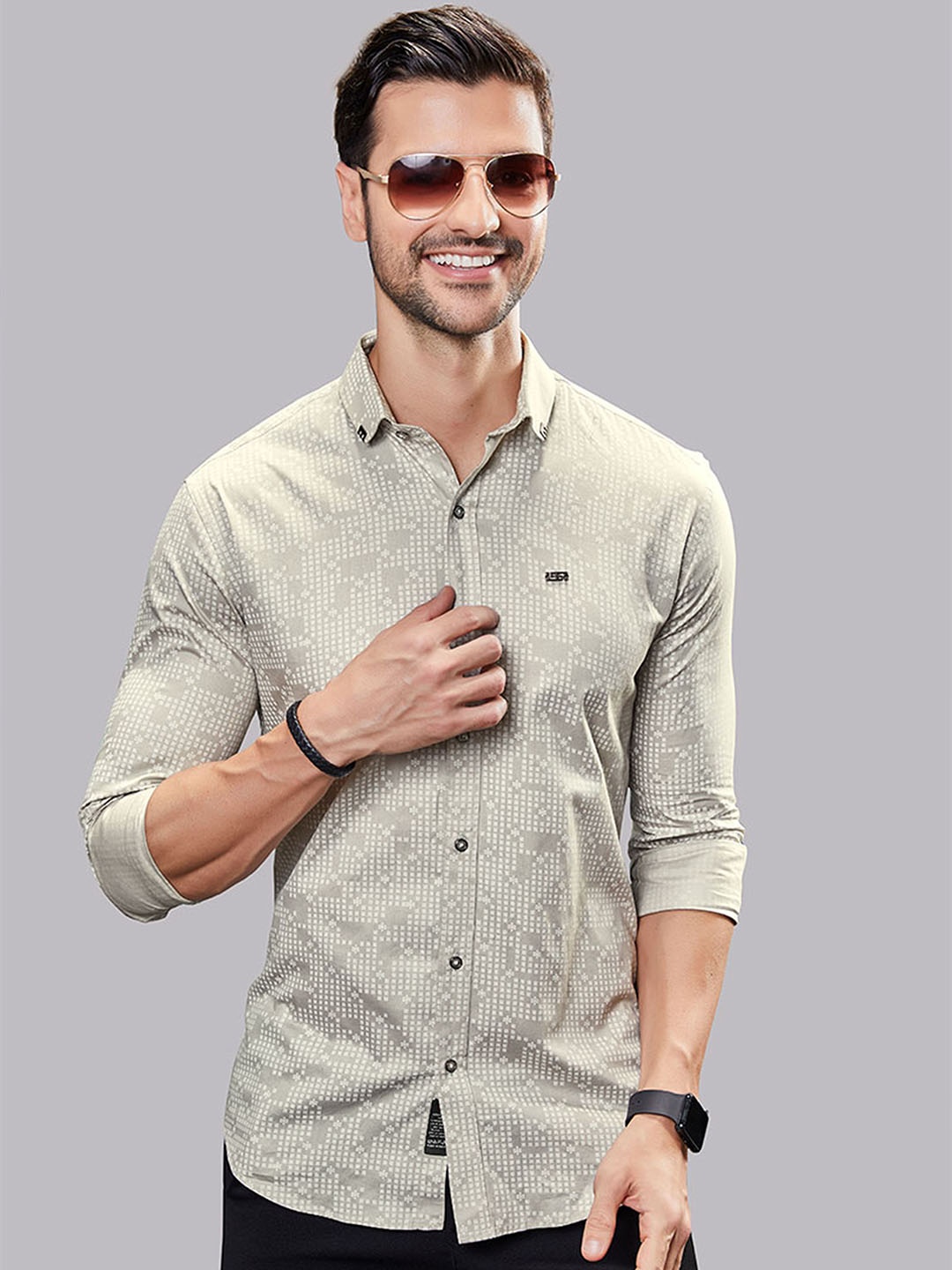

ALMATY Men Comfort Slim Fit Opaque Party Shirt, Yellow