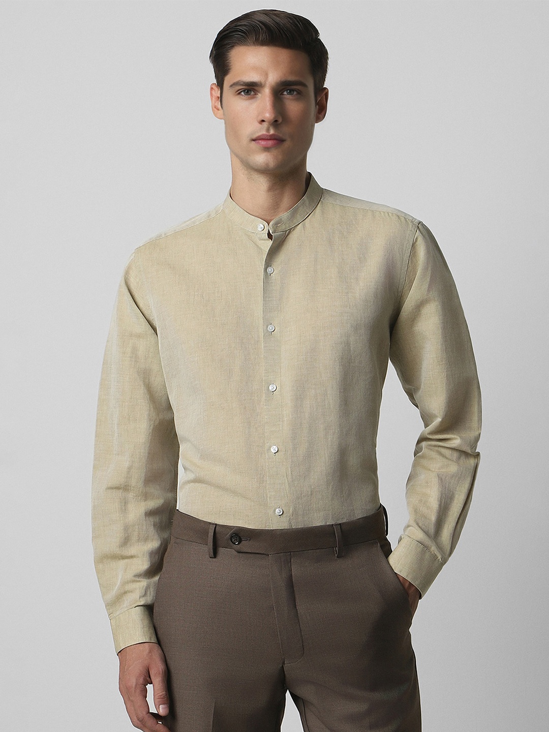 

Van Heusen Men Opaque Formal Shirt, Beige