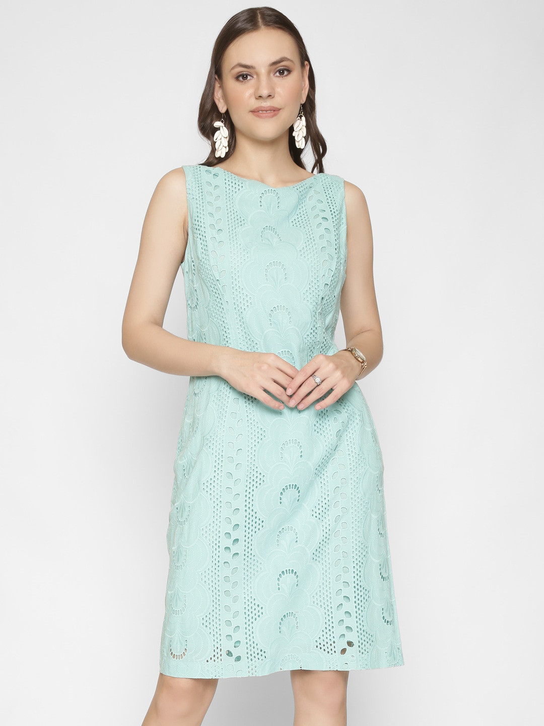

250 DESIGNS Lace A-Line Dress, Green