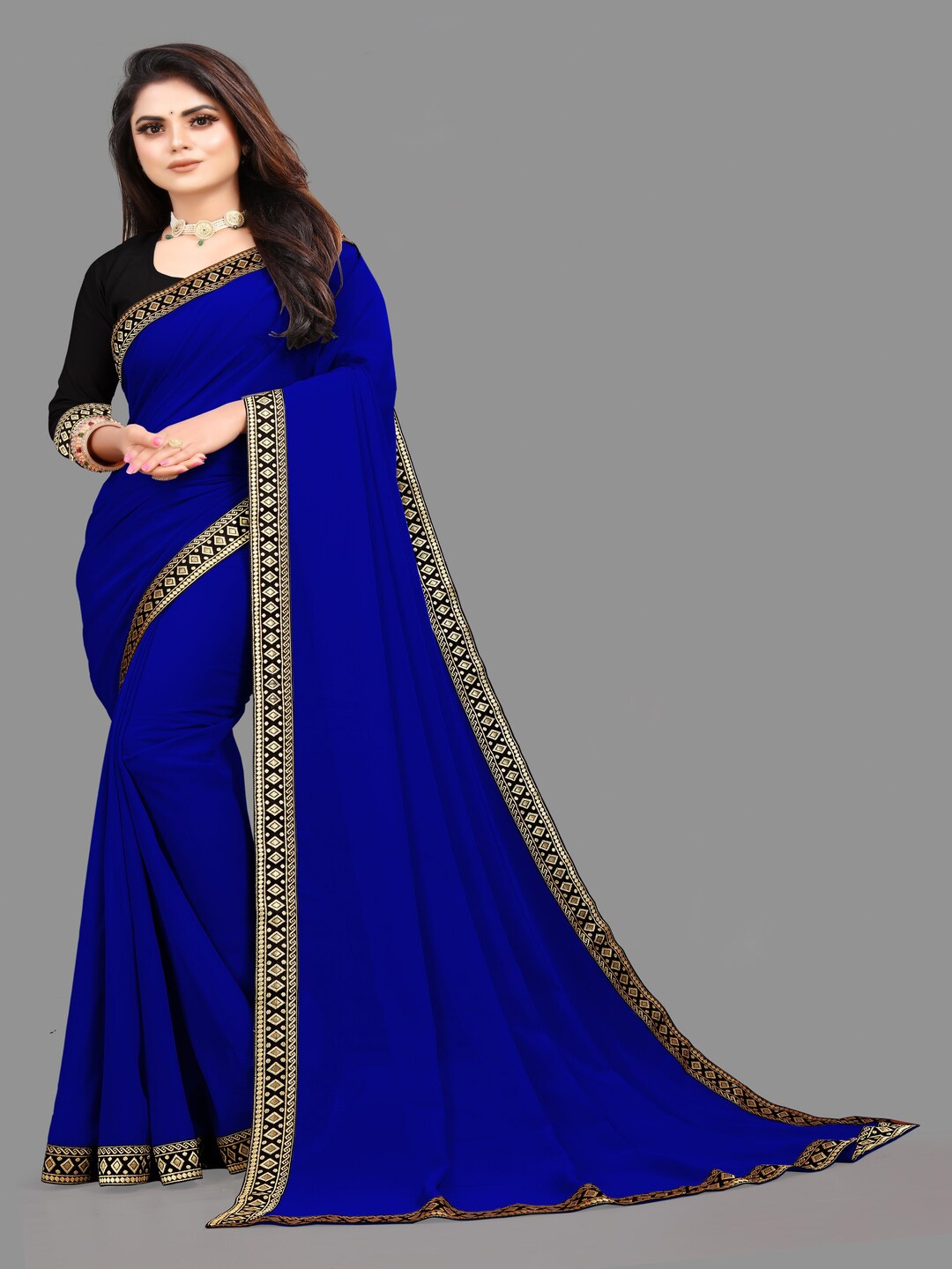 

Sareeslatest Designer Zari Ready to Wear Saree, Blue