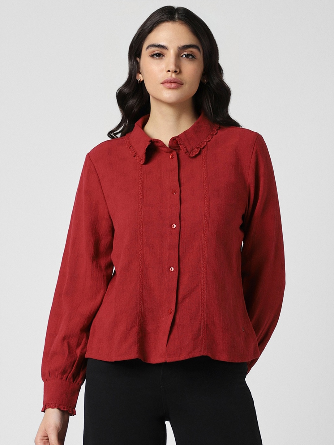 

Van Heusen Woman Women Opaque Casual Shirt, Red