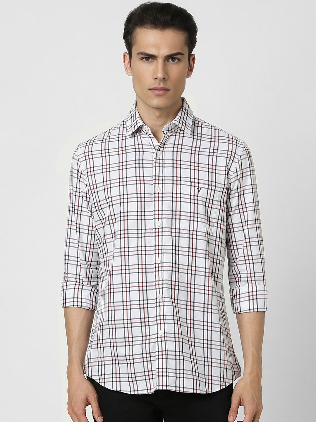 

Van Heusen Sport Men Slim Fit Opaque Checked Casual Shirt, White