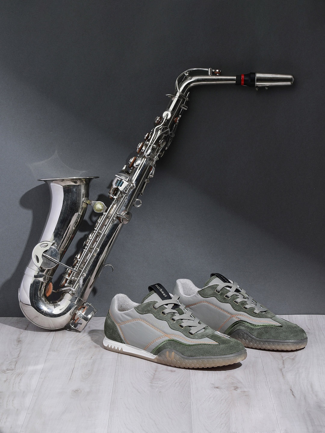 

nubeat AREA808 Green Leather Mens Sneakers