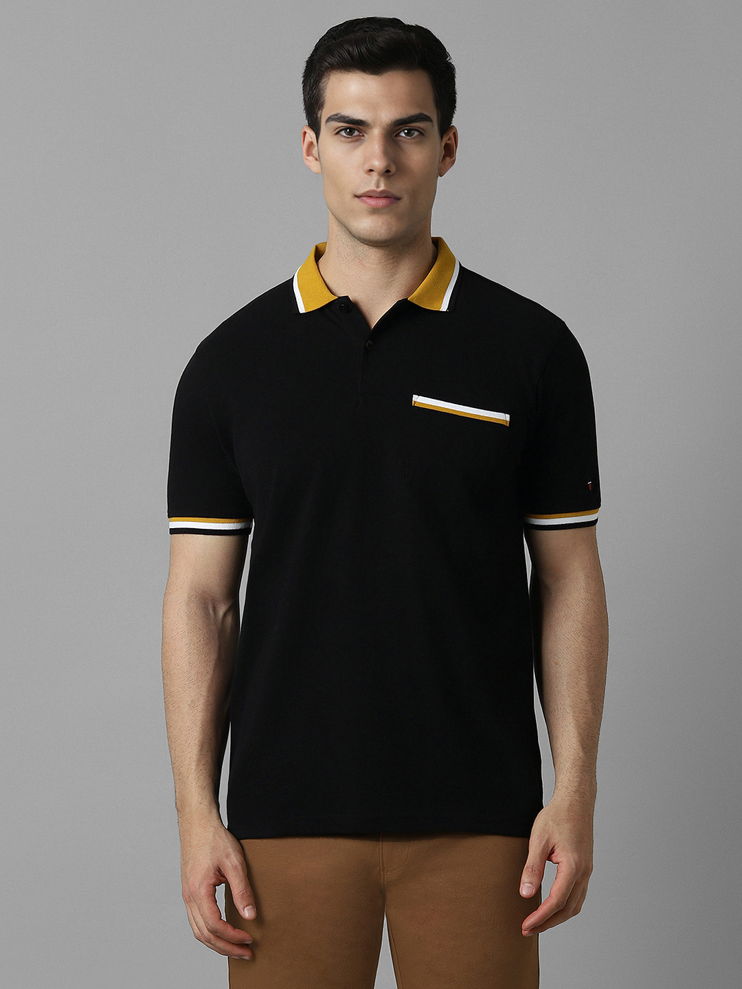

Louis Philippe Sport Men Polo Collar Pockets Slim Fit T-shirt, Black