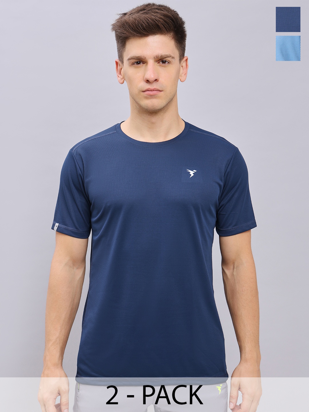 

Technosport Pack of 2 Antimicrobial Slim Fit Training T-shirt, Blue