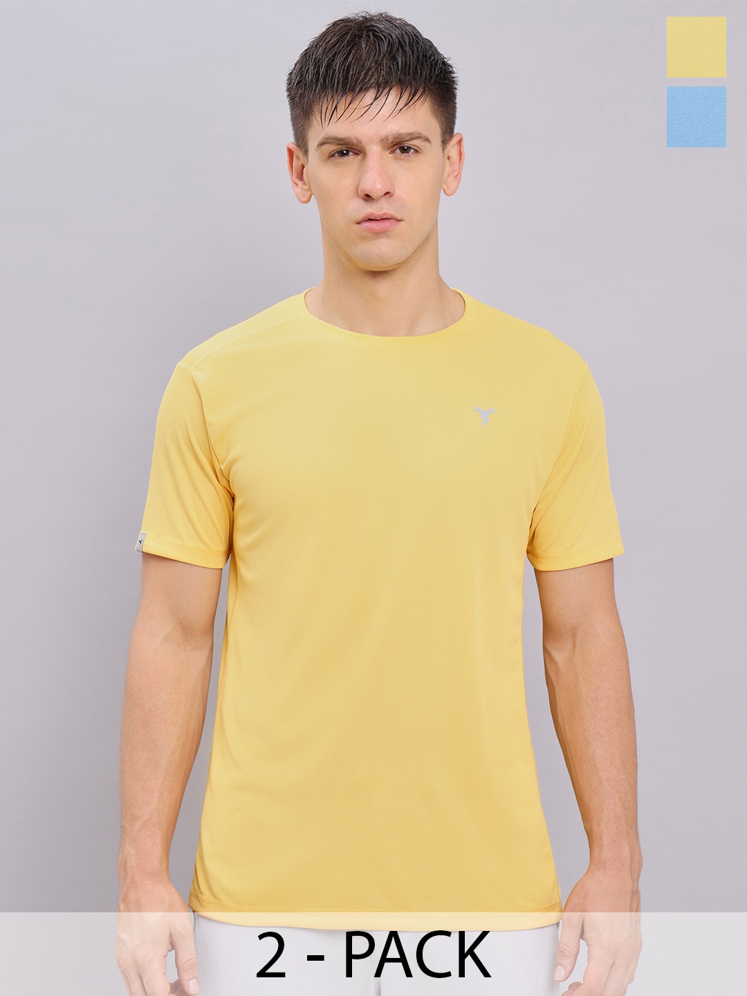 

Technosport Pack of 2 Antimicrobial Active T-shirts, Yellow