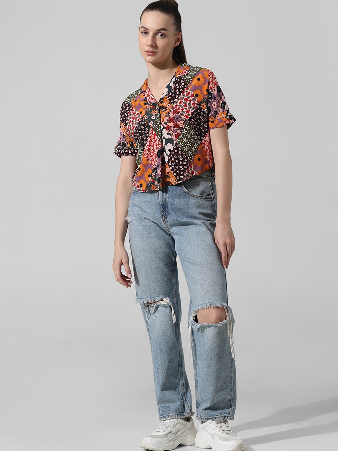 

ONLY Women Floral Opaque Printed Casual Shirt, Black