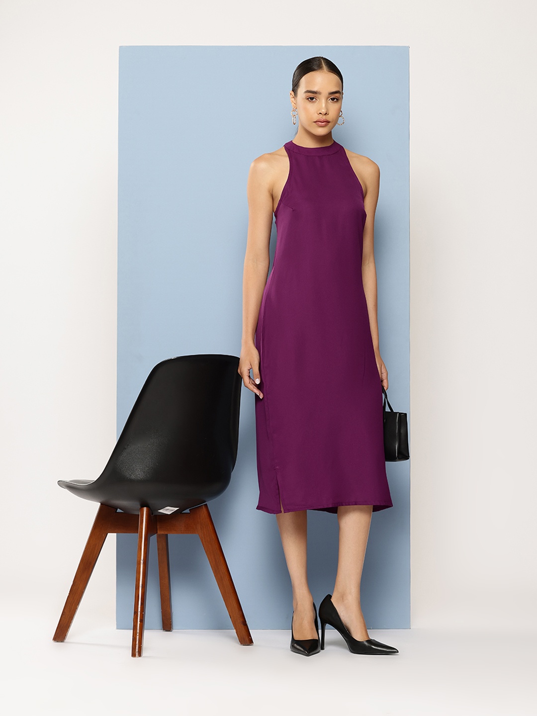 

Chemistry Halter Neck Sheath Dress, Purple