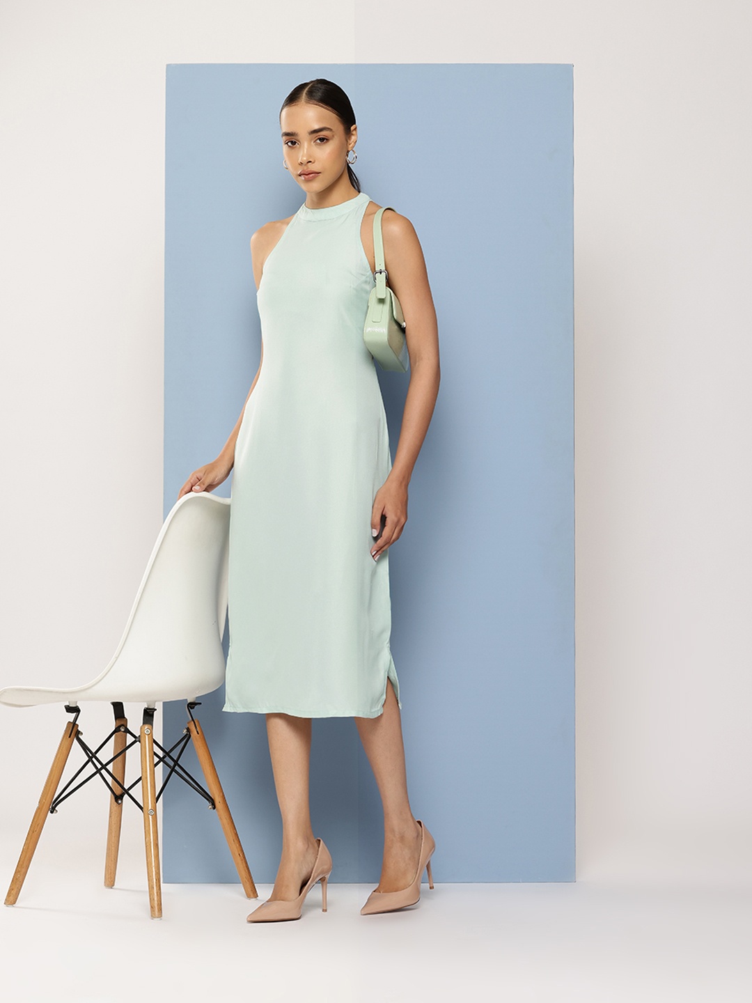 

Chemistry Halter Neck Sheath Dress, Blue
