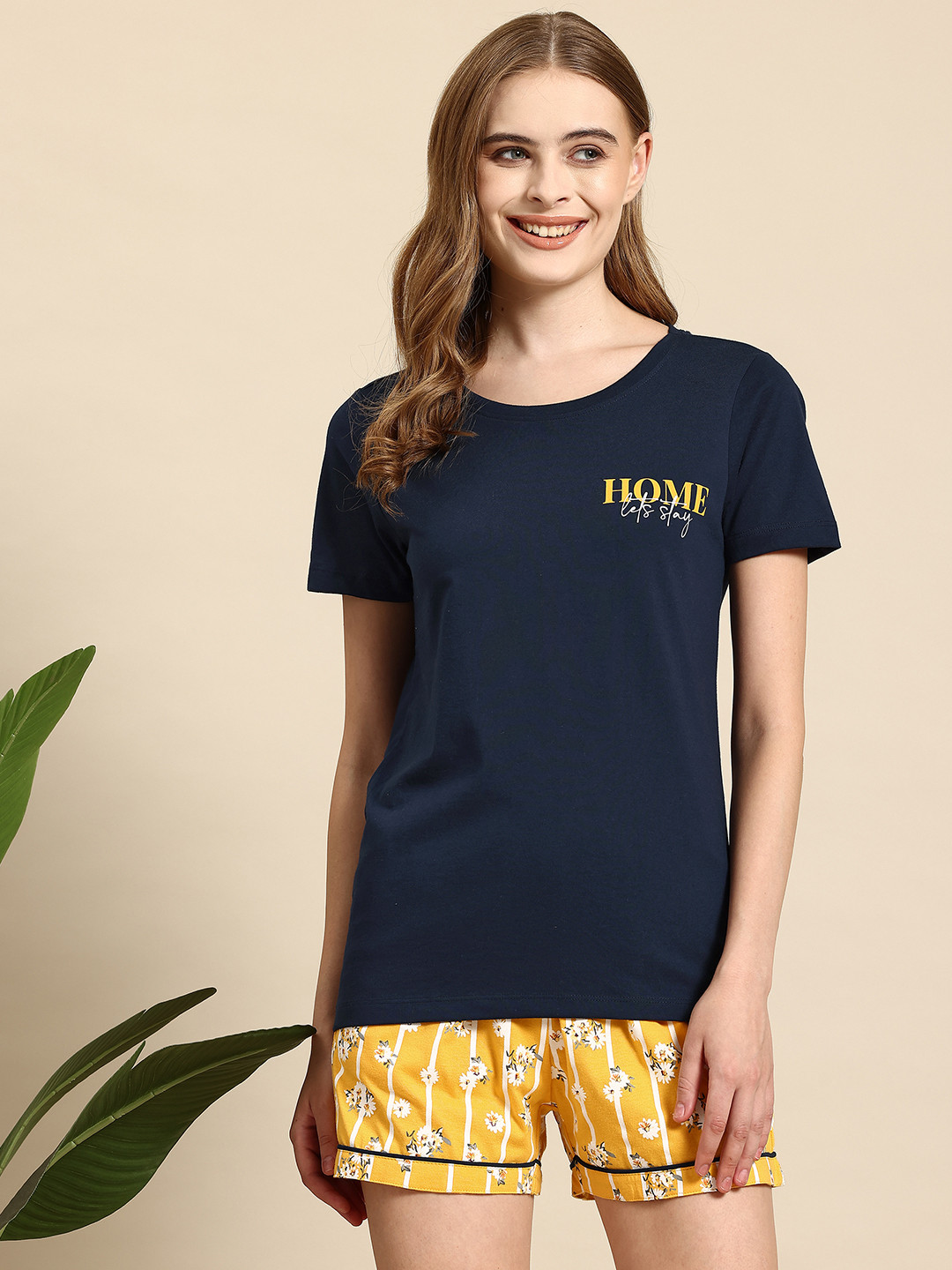

Mast & Harbour Women Night suit, Navy blue