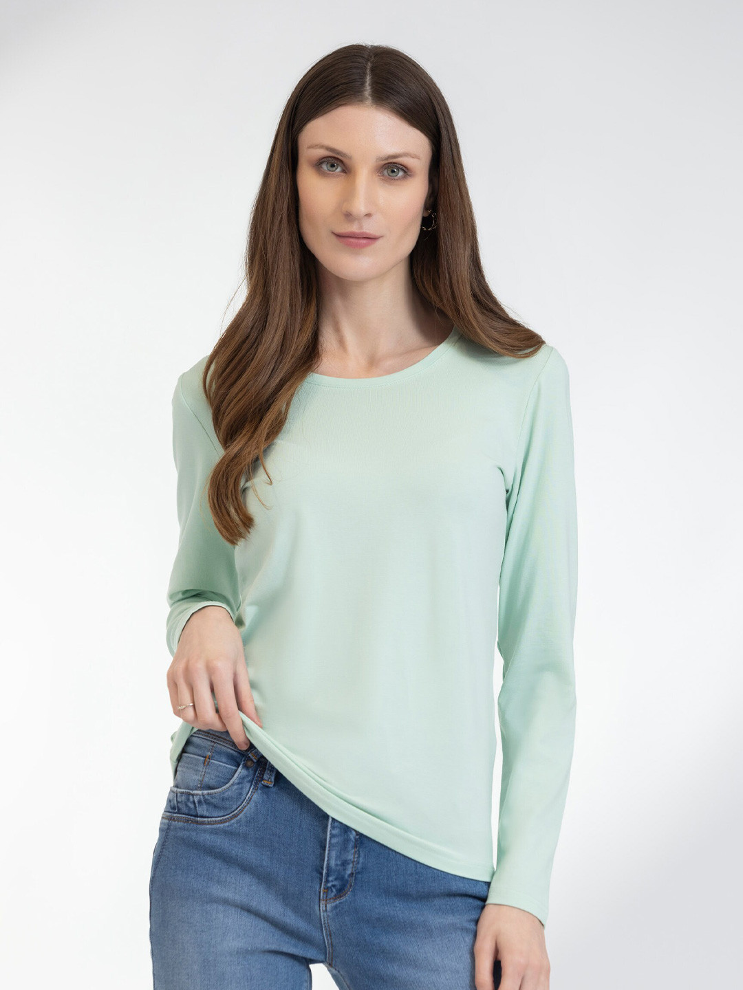 

B.Copenhagen Women Drop-Shoulder Sleeves Applique T-shirt, Green