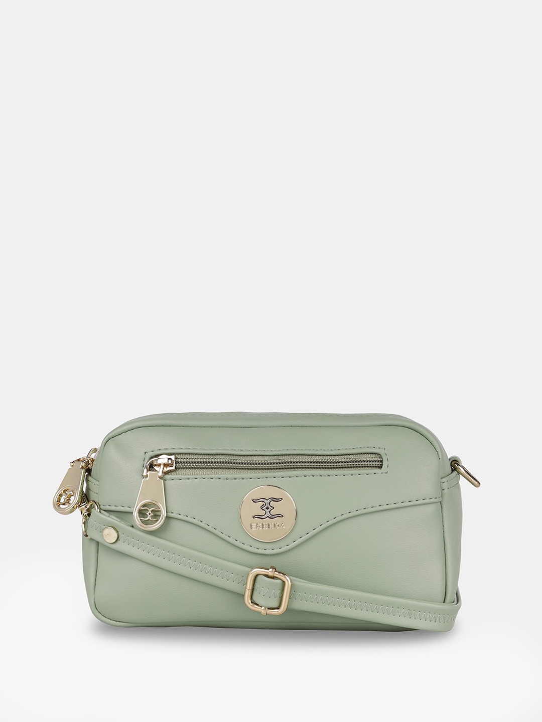 

ESBEDA Solid Boxy Shape Structured Sling Bag, Green