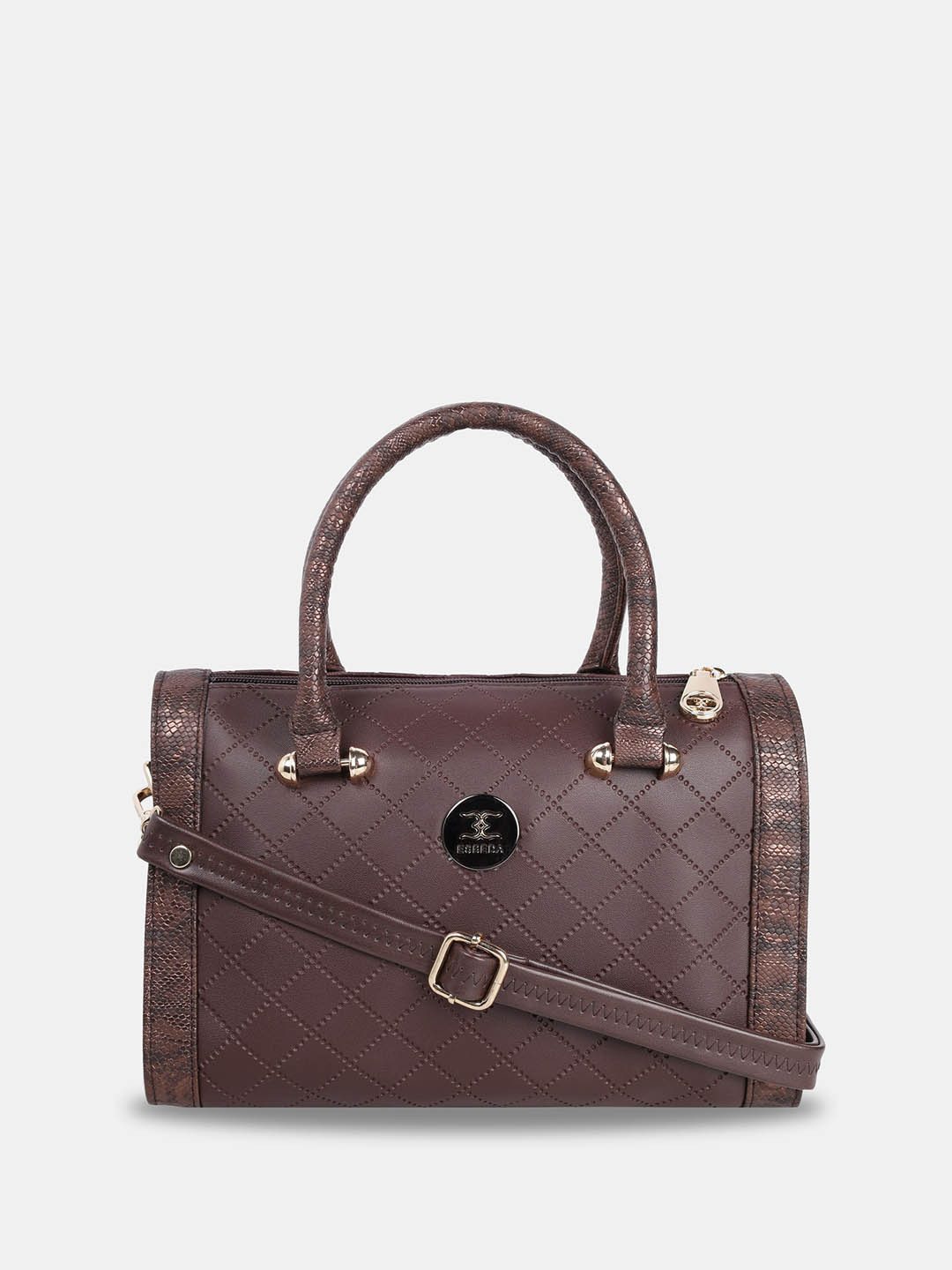 

ESBEDA Textured Glitter Top Handle Handheld Bag, Brown