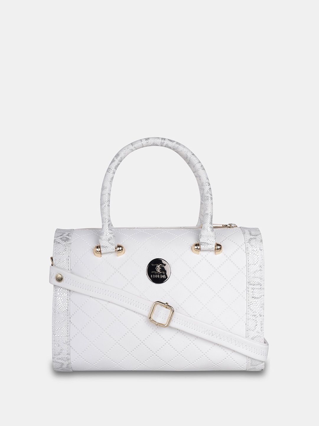 

ESBEDA Textured PU Structured Handheld Bag with Quilted, White