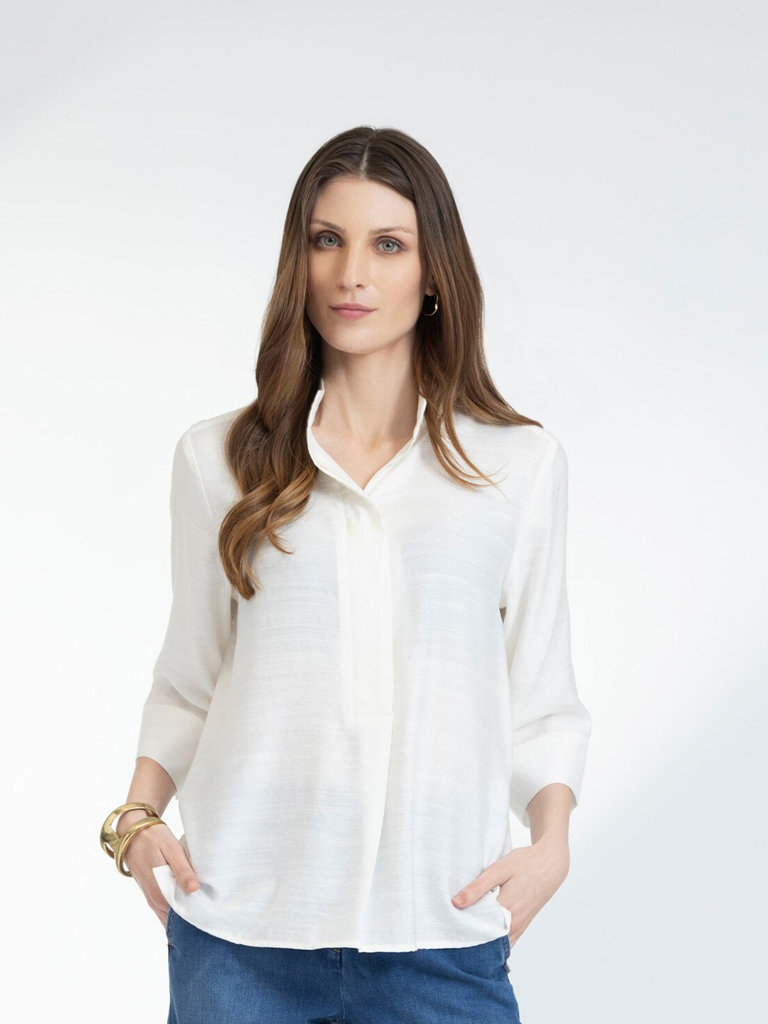 

B.Copenhagen Shirt Style Top, White