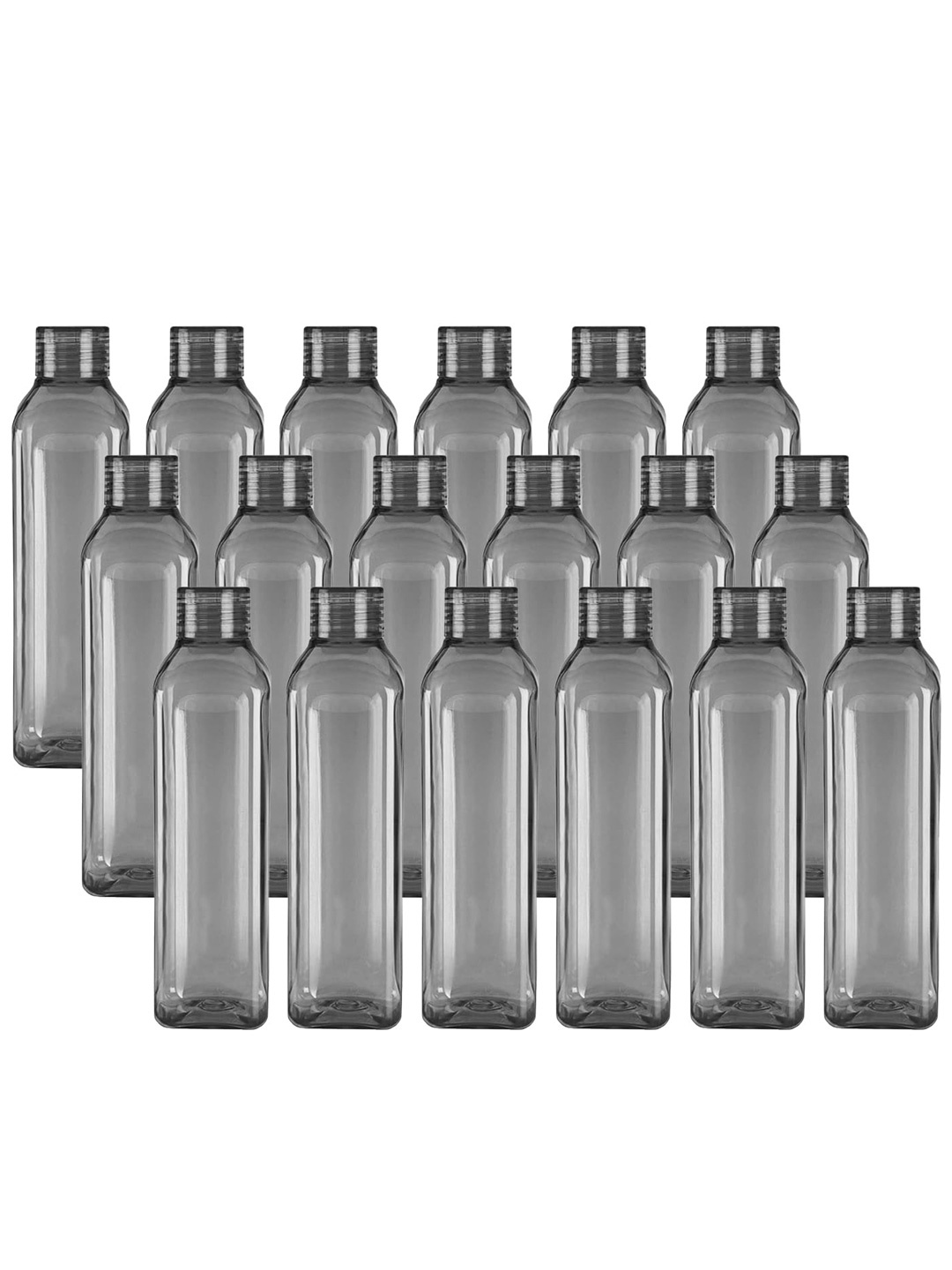 

Kuber Industries Grey 18pcs Plastic Solid Water Bottles 1 Ltr Each