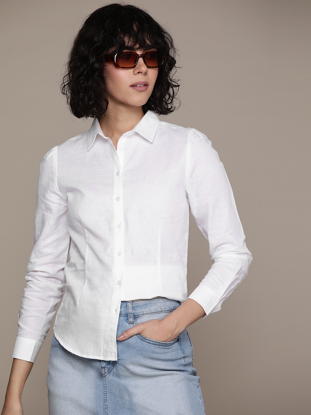 

Roadster Women Relaxed Opaque Cotton Casual Shirt, White