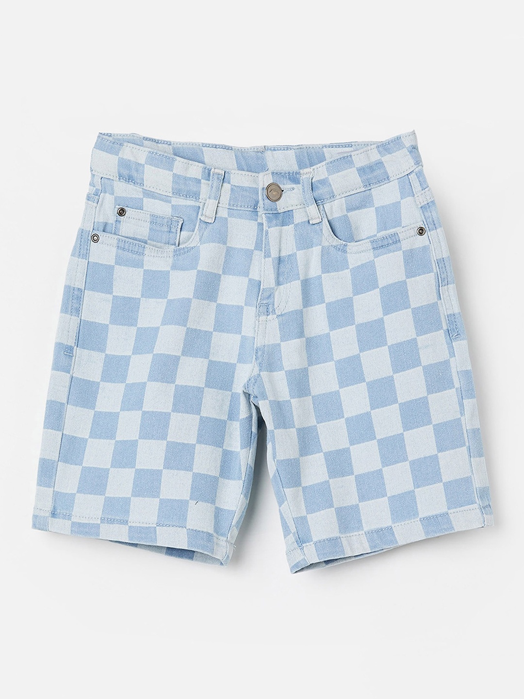 

Fame Forever by Lifestyle Boys Checked Technology Shorts, Blue