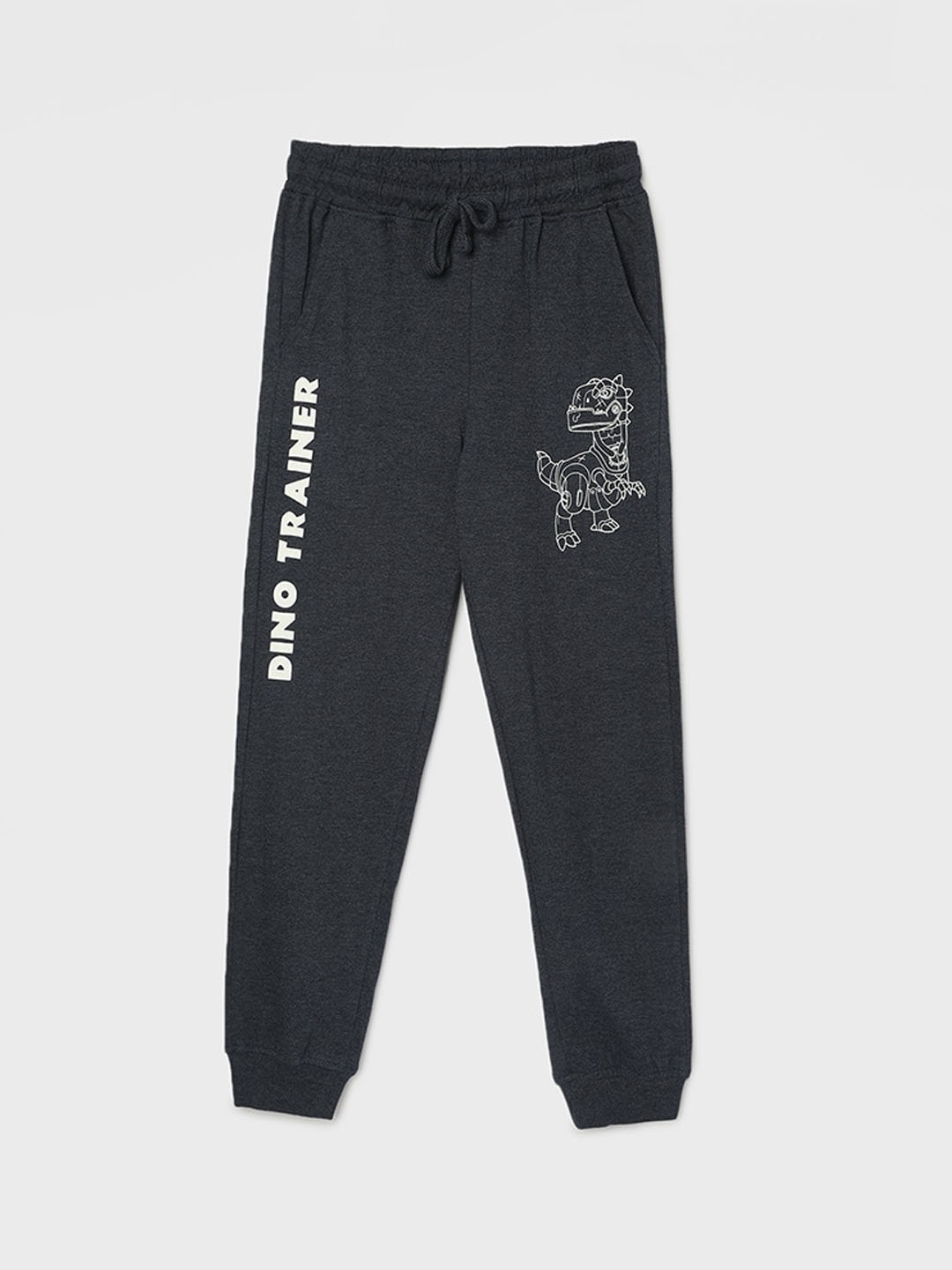

Fame Forever by Lifestyle Boys Graphic Printed Mid Rise Joggers, Grey melange