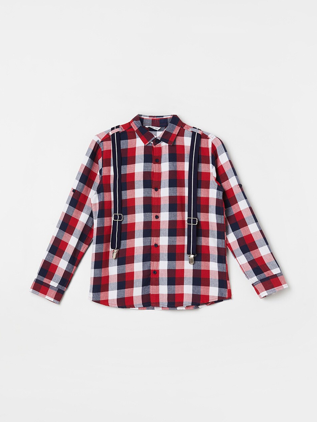 

Fame Forever by Lifestyle Boys Tartan Checks Opaque Checked Casual Shirt, Red