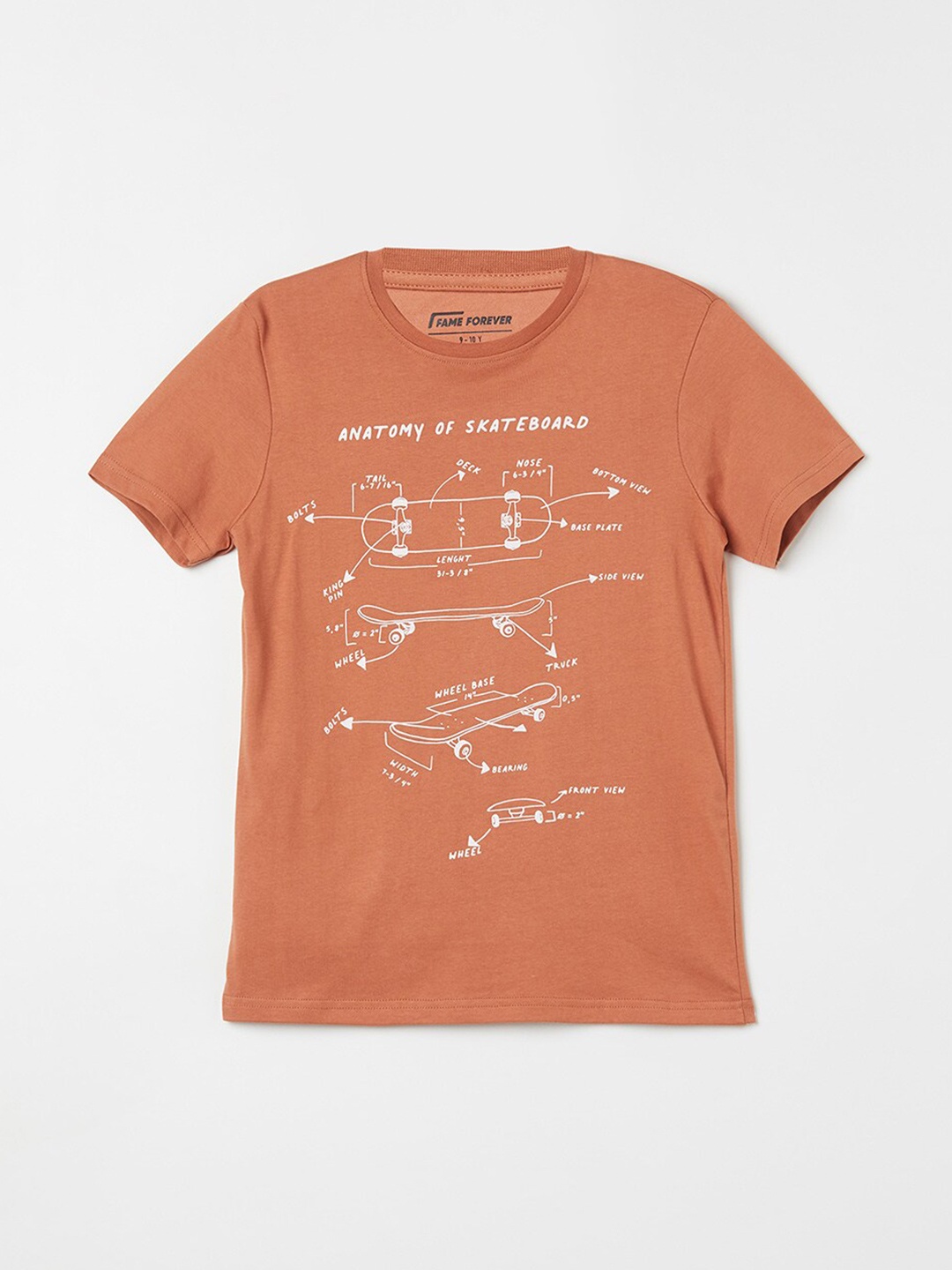 

Fame Forever by Lifestyle Boys Typography Printed T-shirt, Rust