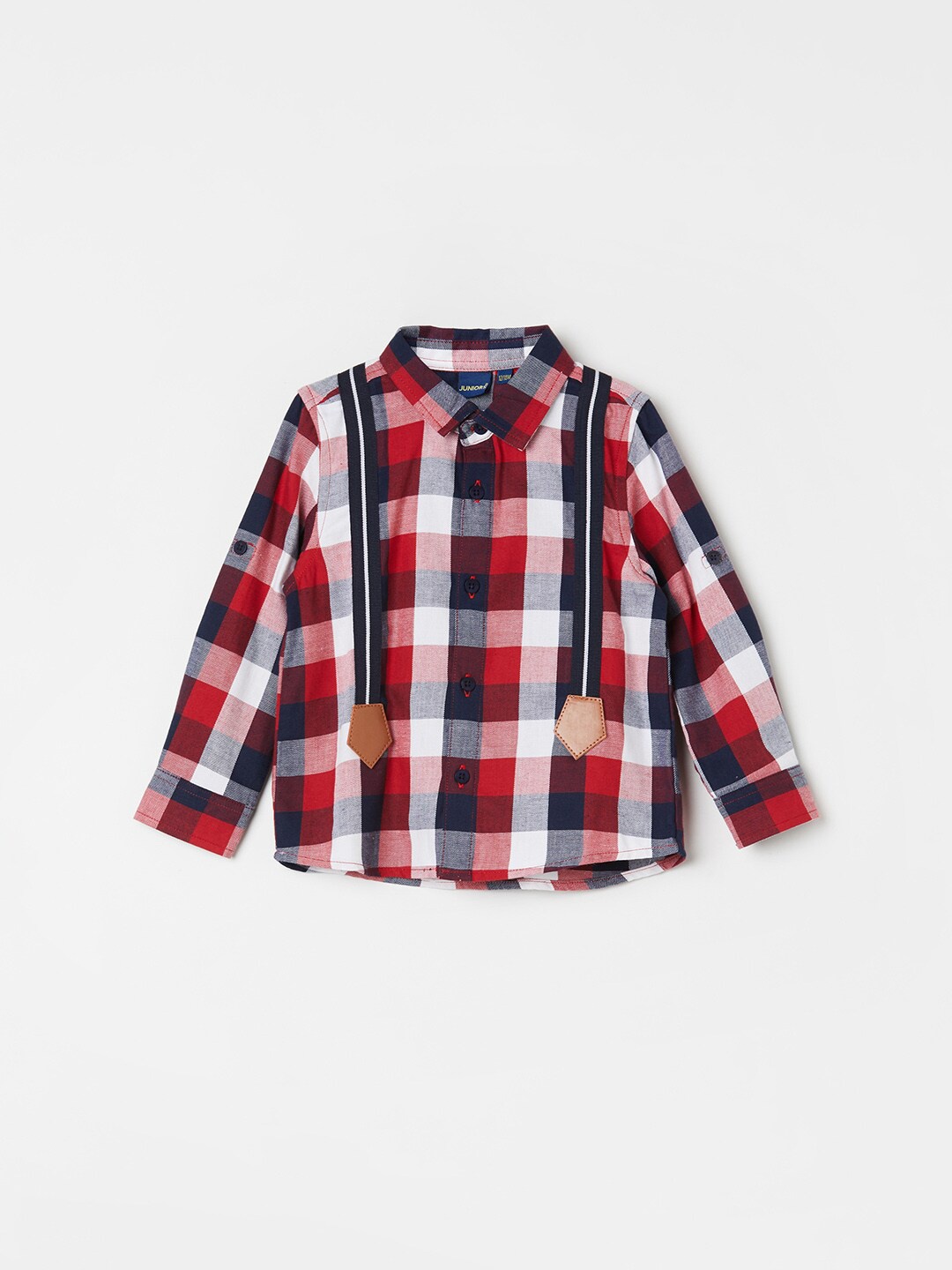 

Juniors by Lifestyle Boys Tartan Checks Opaque Checked Casual Shirt, Red