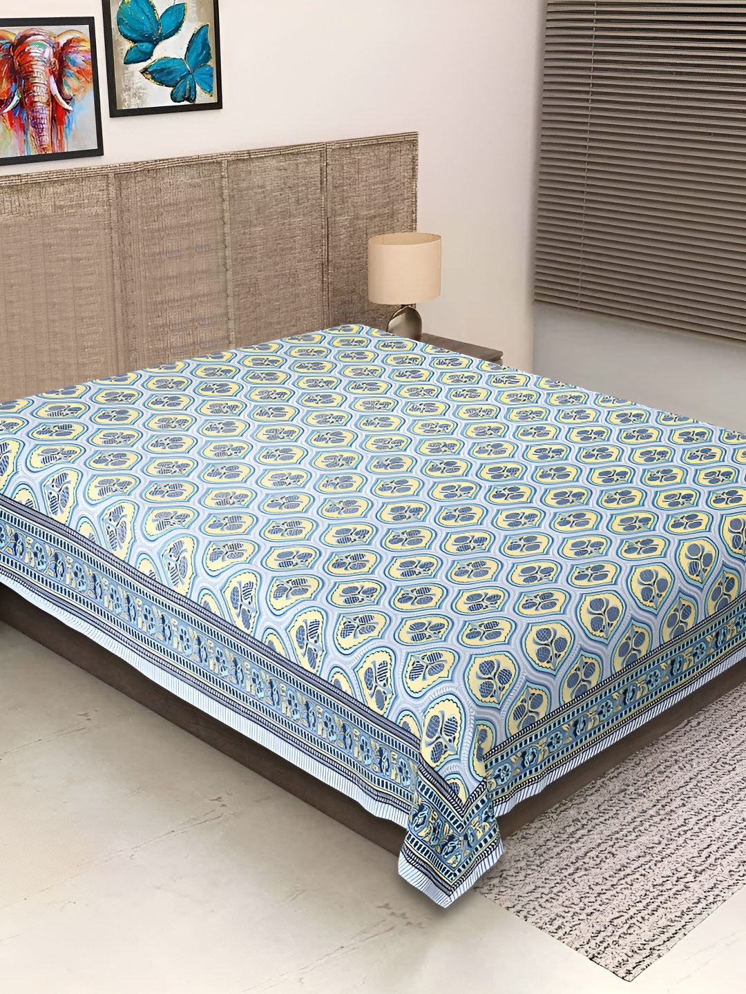 

Texstylers Peach-Coloured Floral 260 TC Single Bedsheet with Pillow Covers
