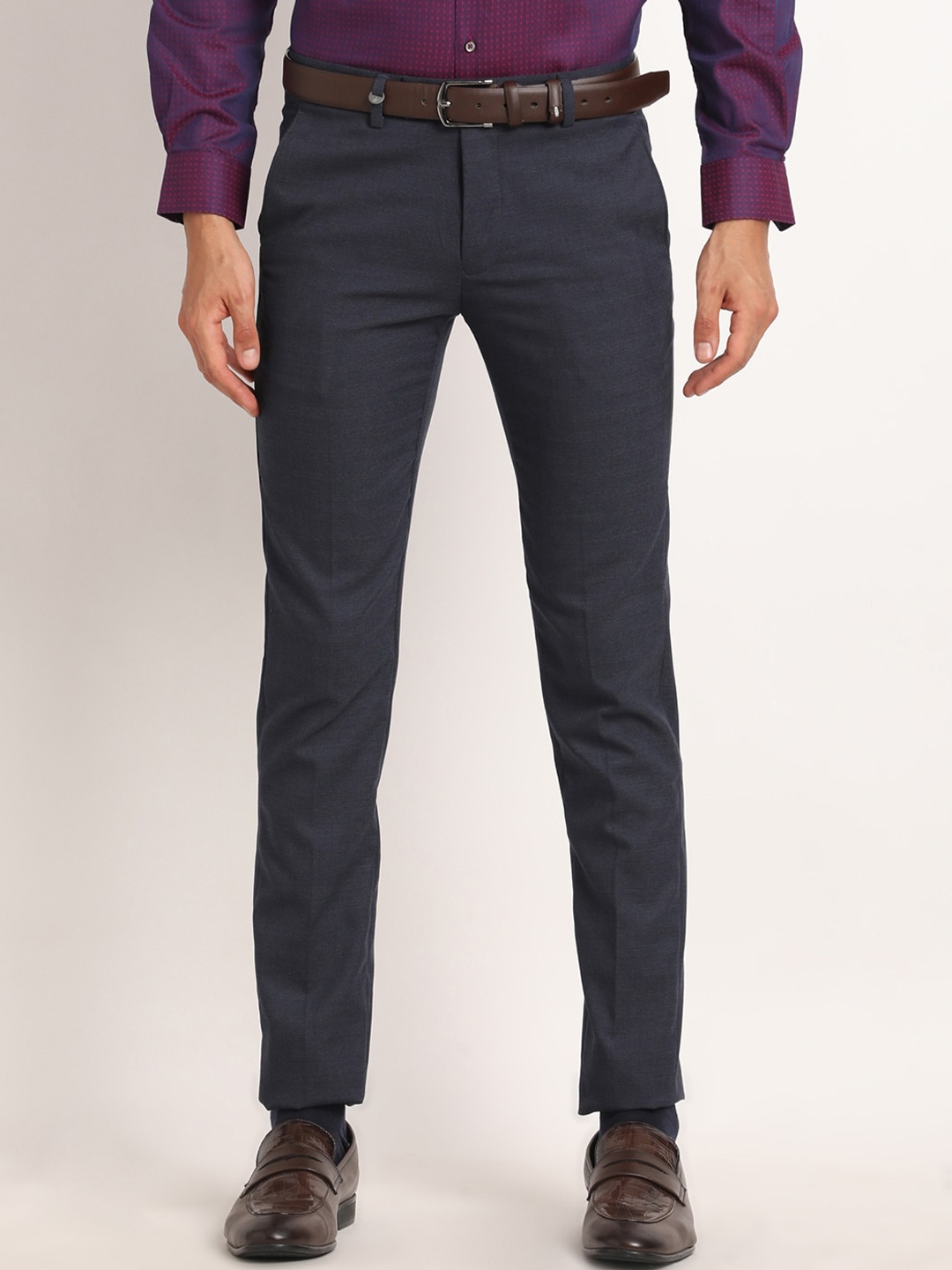 

Turtle Men Tailored Skinny Fit Trousers, Navy blue