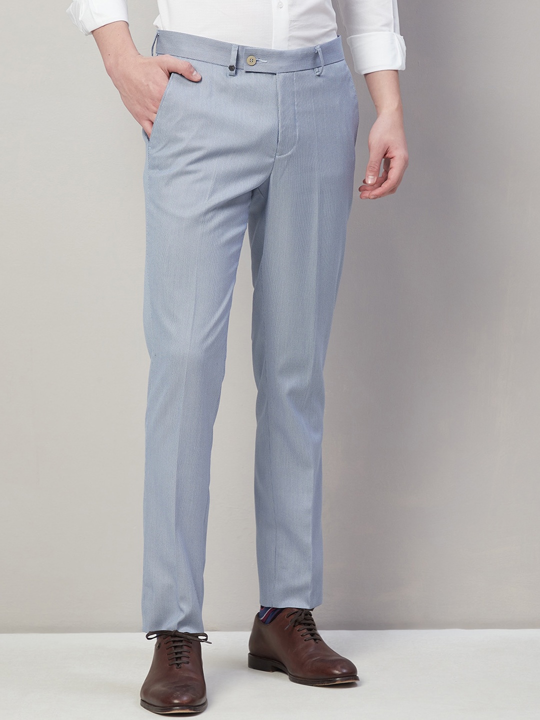 

Turtle Men Tailored Skinny Fit Trousers, Grey