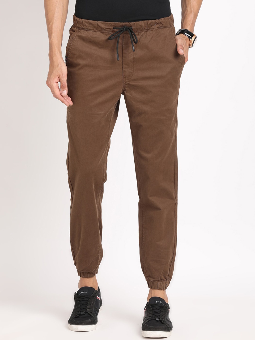 

Turtle Men Relaxed Slim Fit Joggers Trousers, Brown