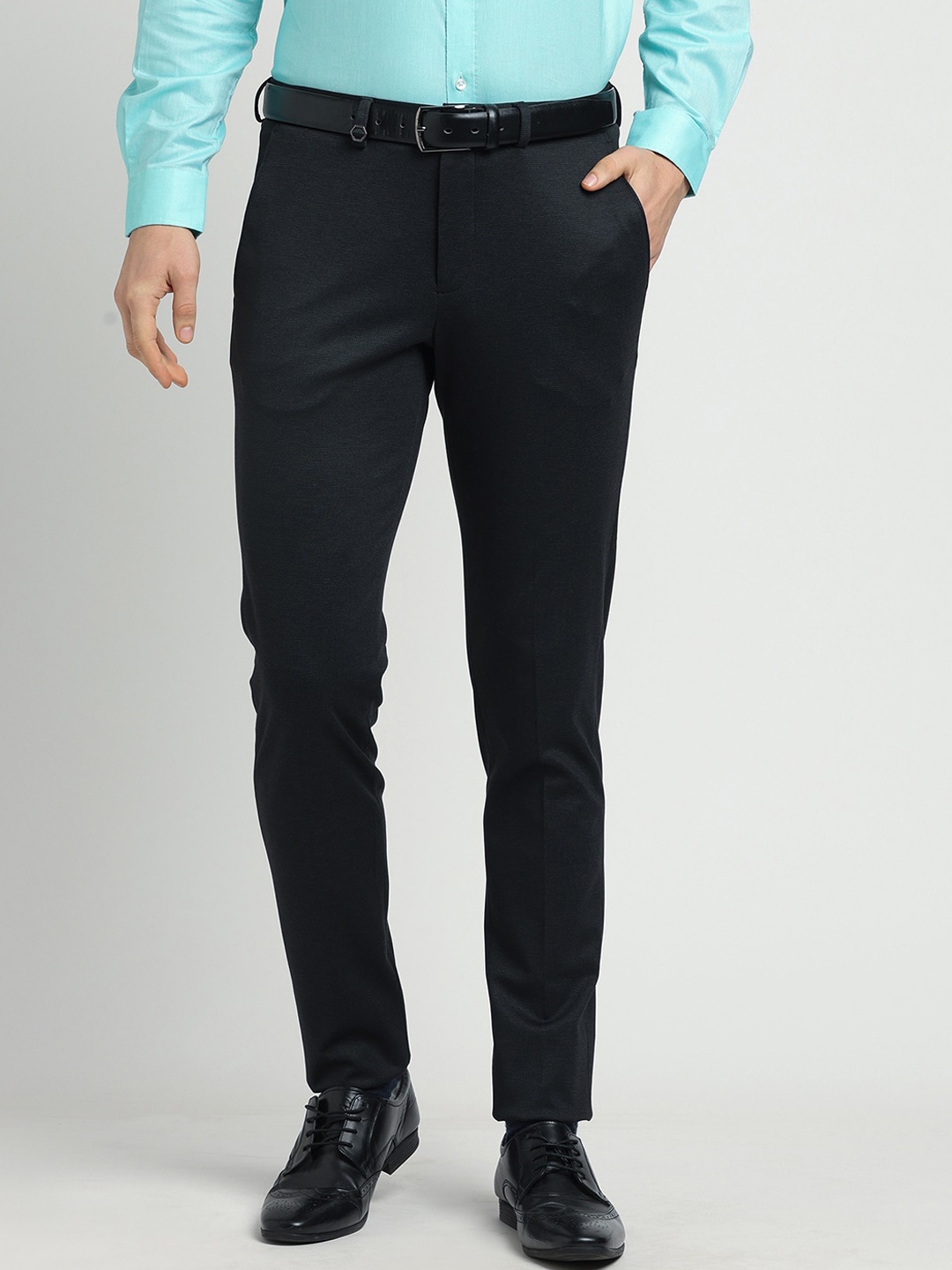 

Turtle Men Classic Skinny Fit Formal Trousers, Green