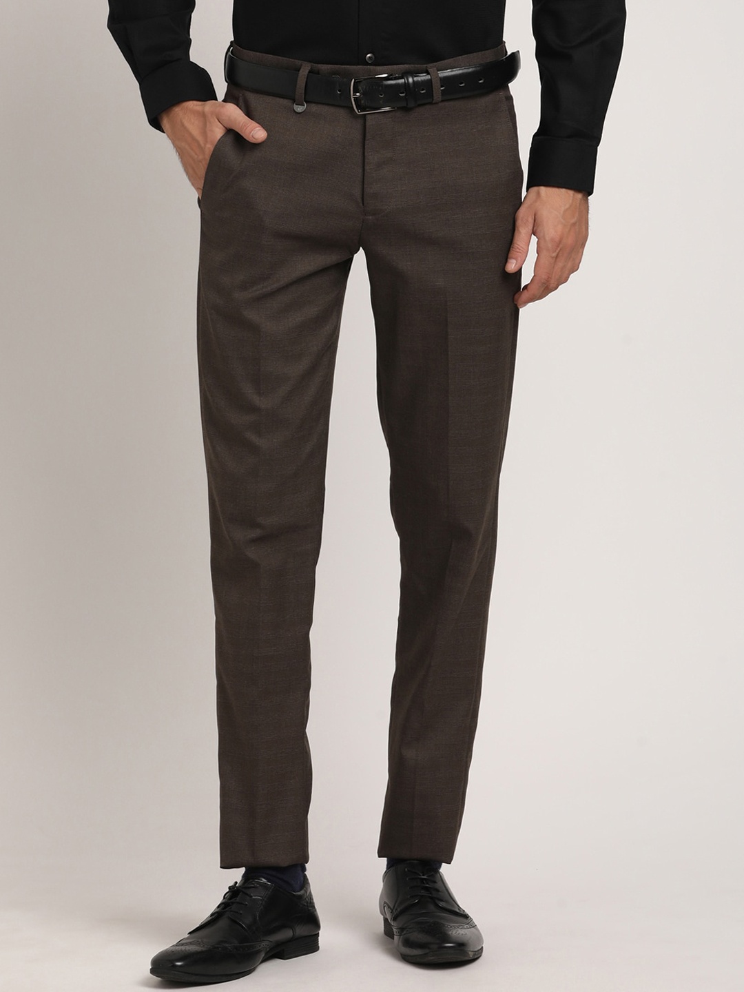 

Turtle Men Tailored Skinny Fit Trousers, Brown