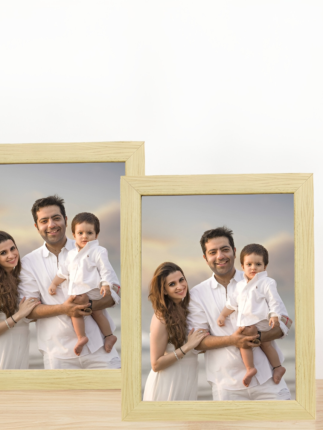 

KDM HOME DECOR Beige 2 Pieces Wooden Table Photo Frames, Yellow