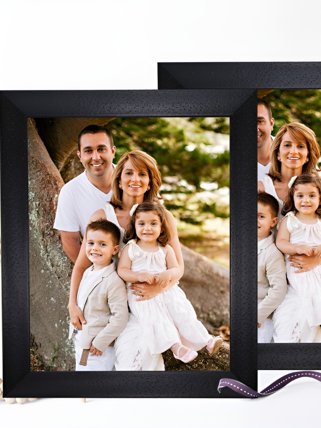 

KDM HOME DECOR Black & White 2 Pieces Wooden Table Photo Frames