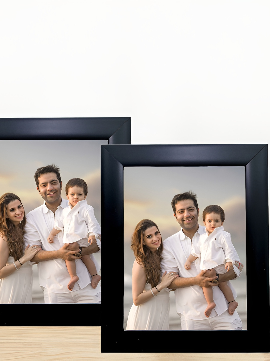 

KDM HOME DECOR Black & White 2 Pieces Wooden Wall Photo Frames