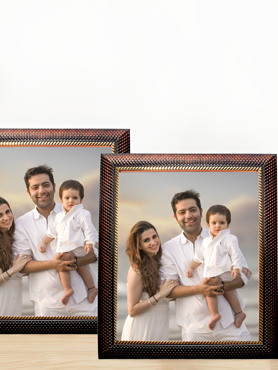 

KDM HOME DECOR Bronze-Toned 2 Pieces Wooden Wall Photo Frames