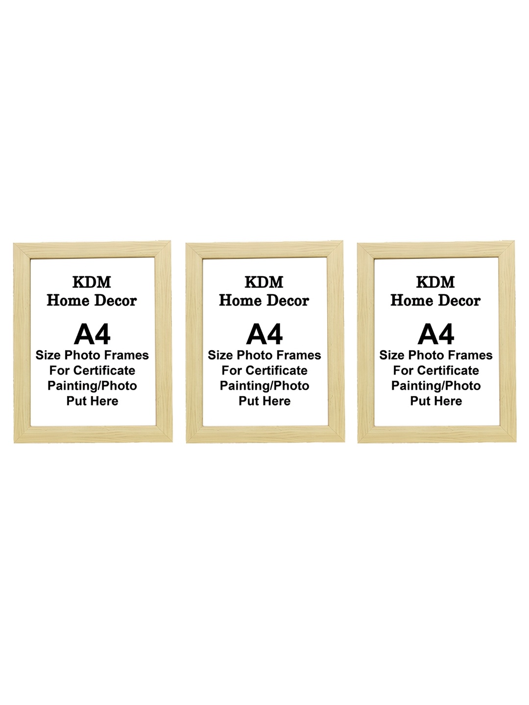 

KDM HOME DECOR Yellow 3 Pieces Wooden Wall Photo Frames