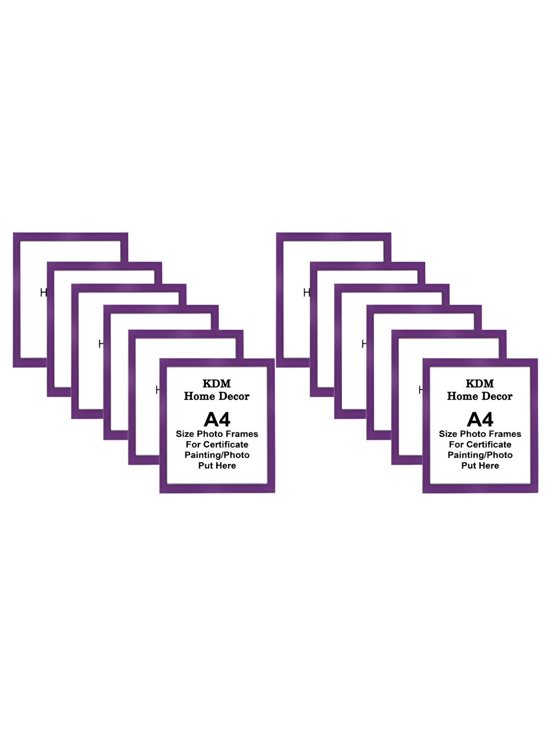 

KDM HOME DECOR Purple 12 Pieces Wooden Table Photo Frames