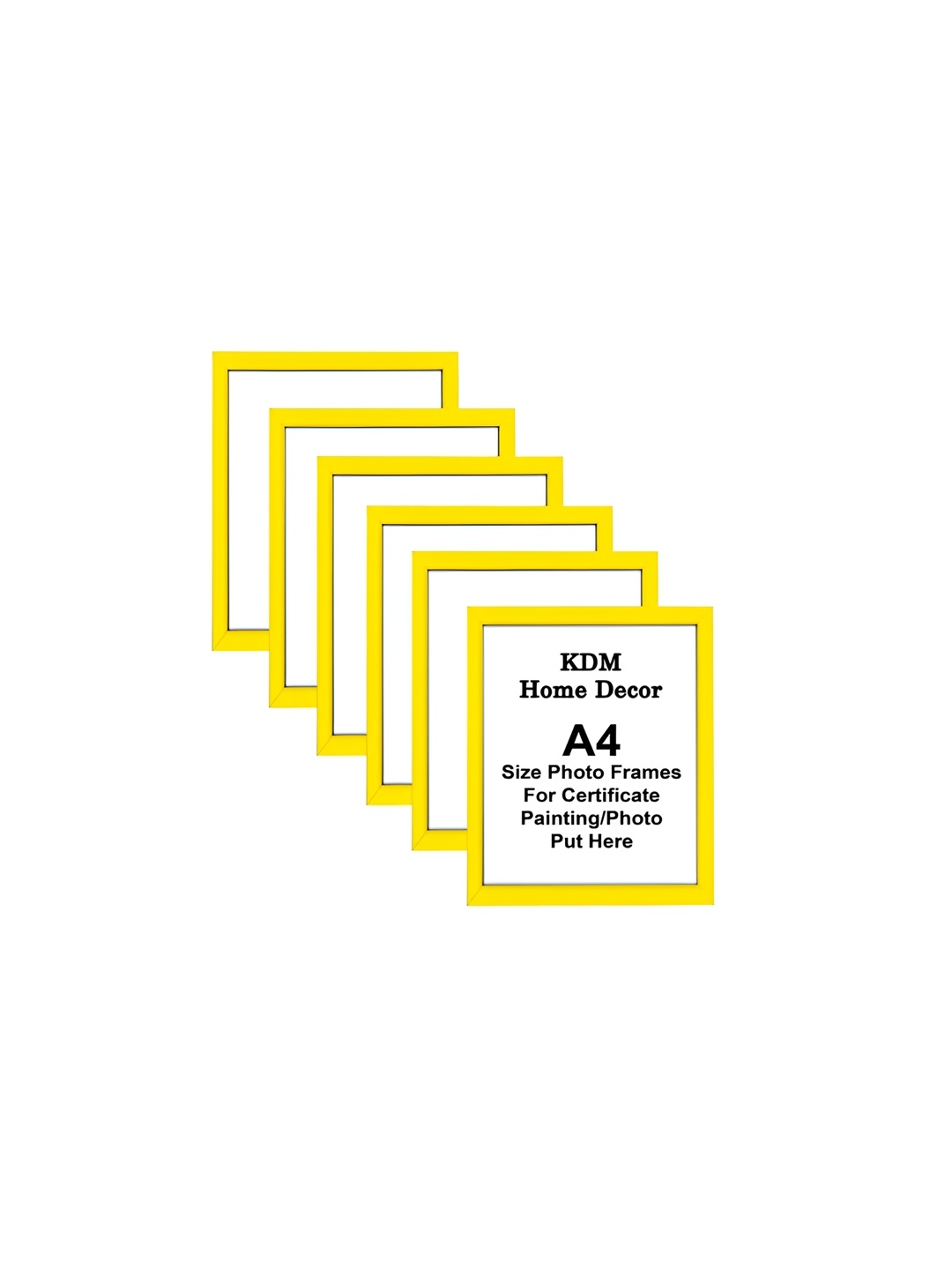 

KDM HOME DECOR Yellow 6Pcs Wooden Table Photo Frames