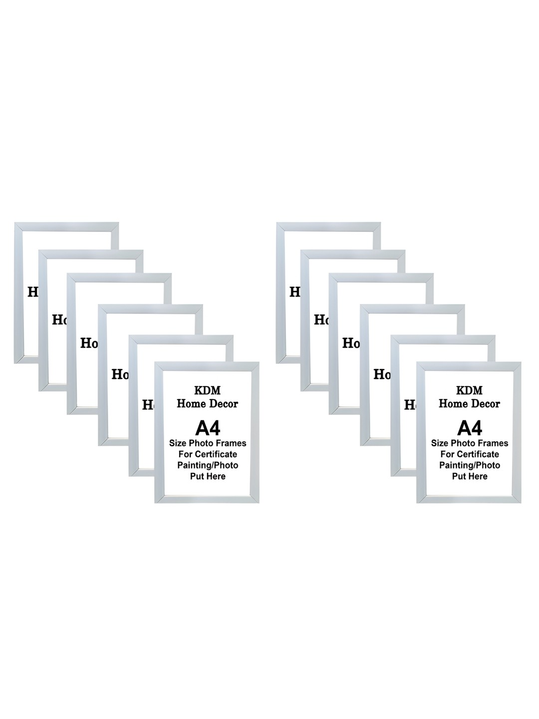 

KDM HOME DECOR White & Transparent 12 Pieces Wooden Wall Photo Frames