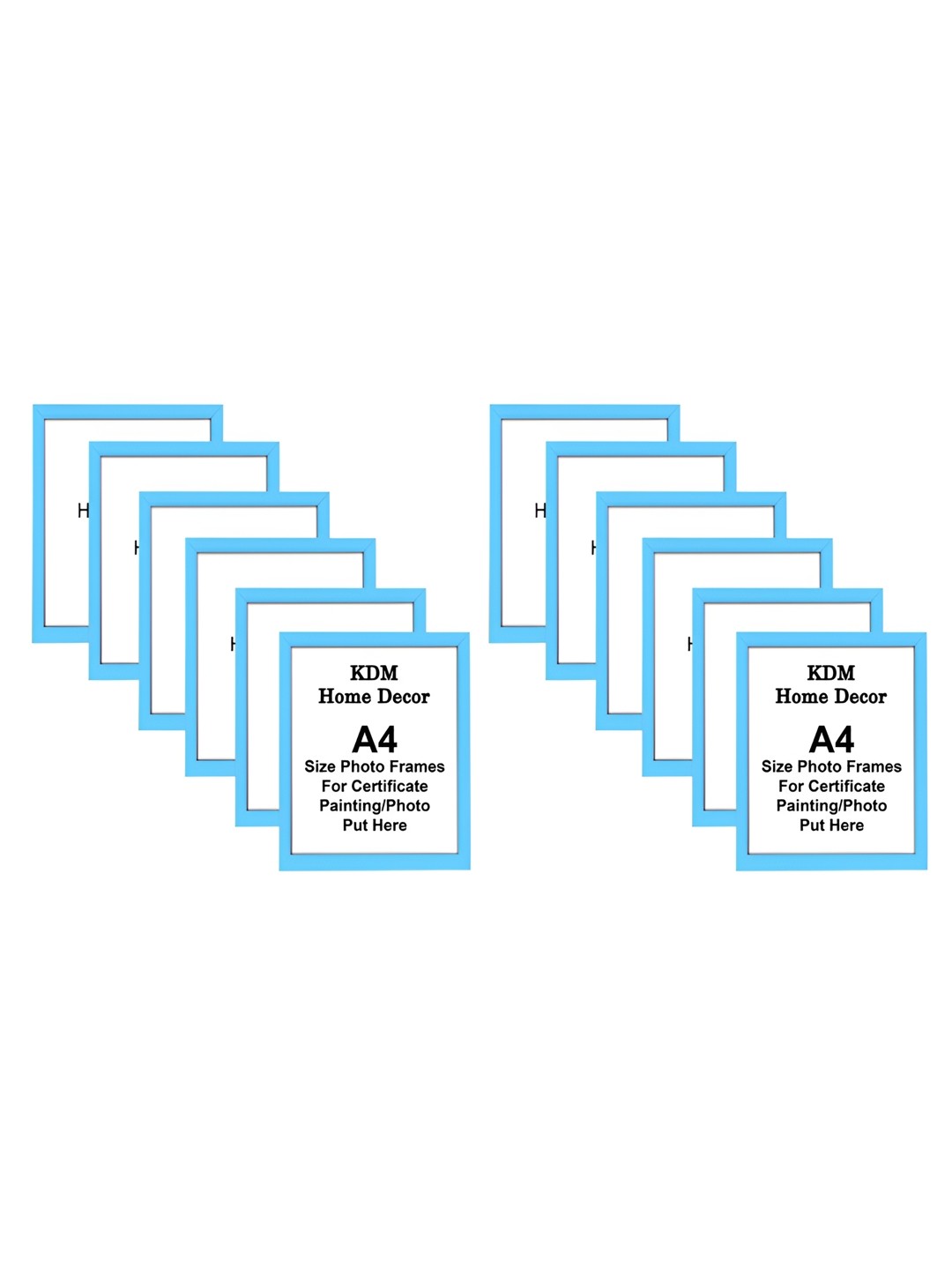 

KDM HOME DECOR Blue 12 Pieces Wooden Table Photo Frames