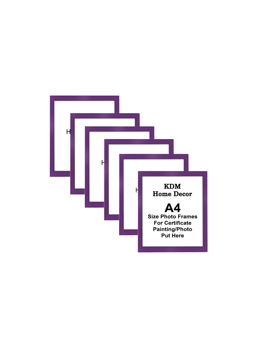 

KDM HOME DECOR Purple 6 Pieces Wooden Wall Photo Frames
