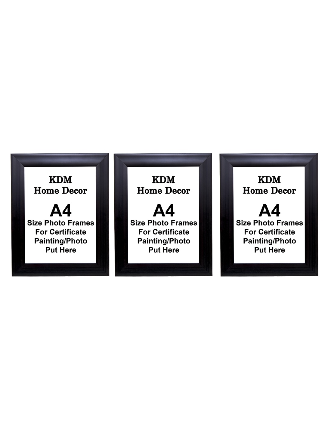 

KDM HOME DECOR Brown & Blue 3 Pieces Wood Wall Photo Frames
