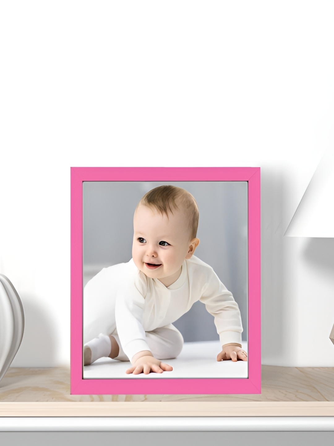 

KDM HOME DECOR Pink Wooden Wall Photo Frame