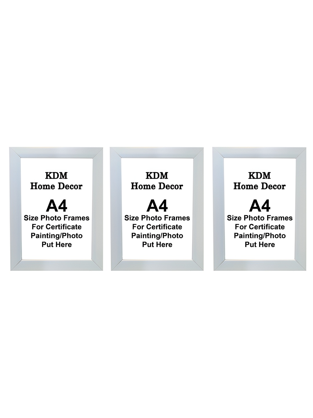 

KDM HOME DECOR White 3 Pieces Wooden Wall Photo Frames