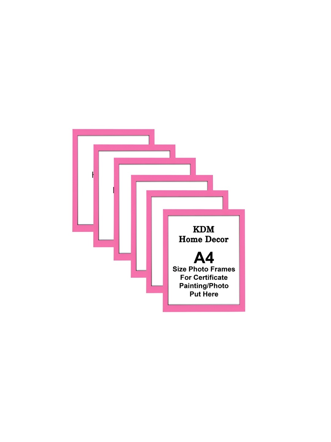 

KDM HOME DECOR Pink 6 Pieces Wooden Table Photo Frames
