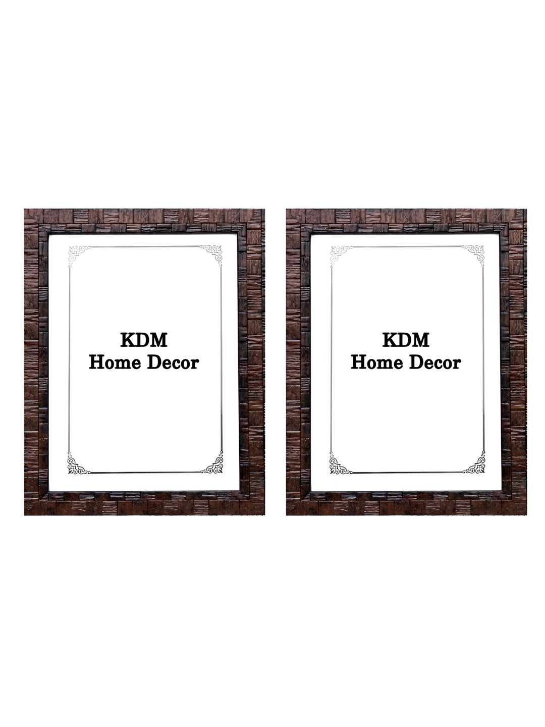 

KDM HOME DECOR Brown & Transparent 2 Pieces Wood Wall Photo Frames