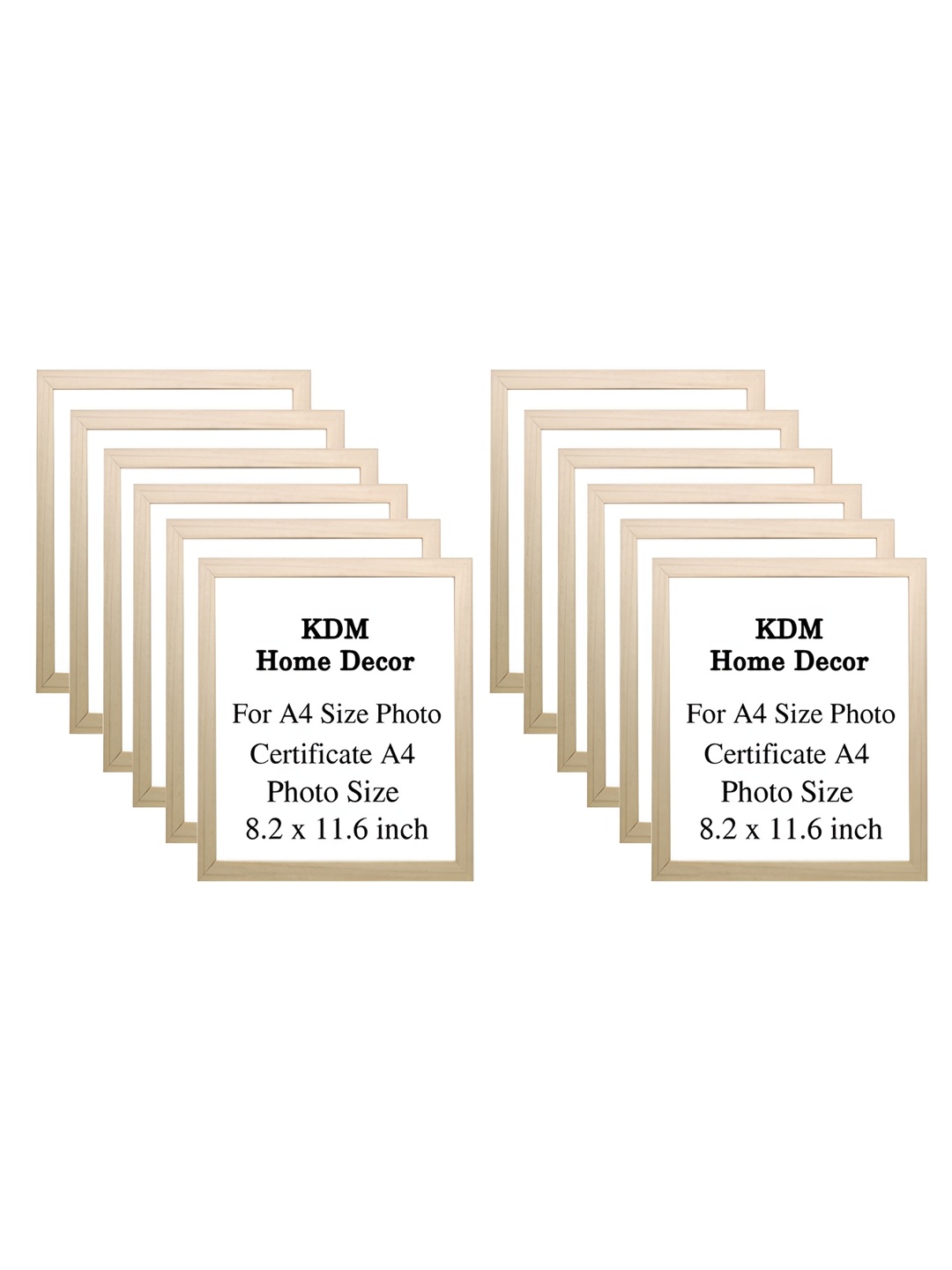 

KDM HOME DECOR Beige 12 Pieces Wooden Table Photo Frames