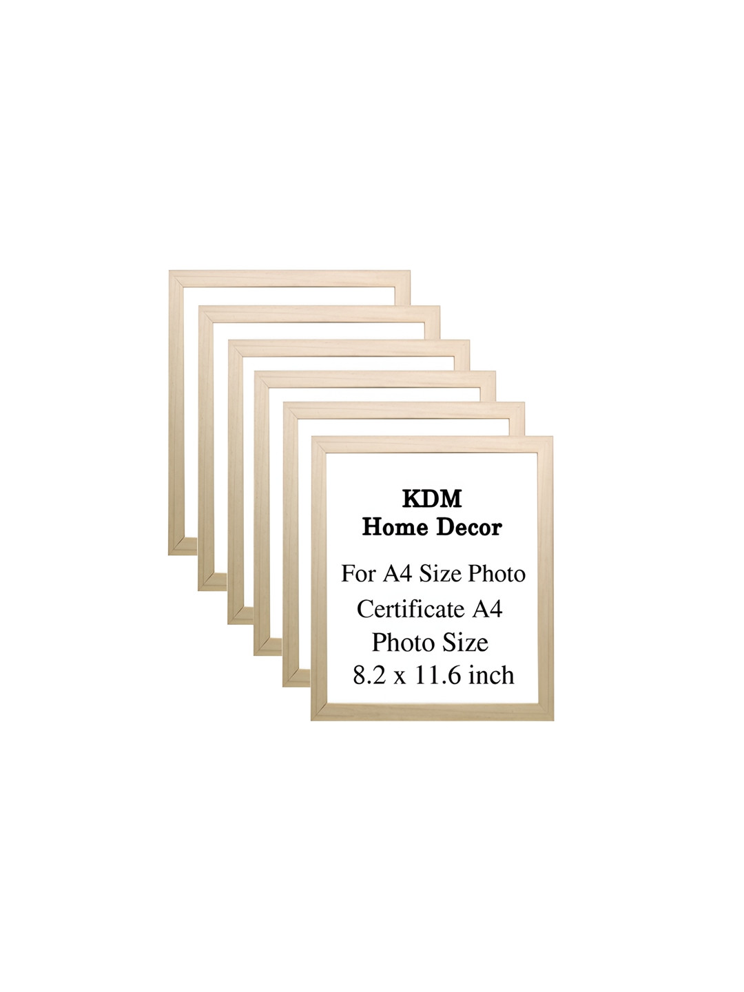 

KDM HOME DECOR Brown & White 6 Pieces Wooden Table Photo Frames