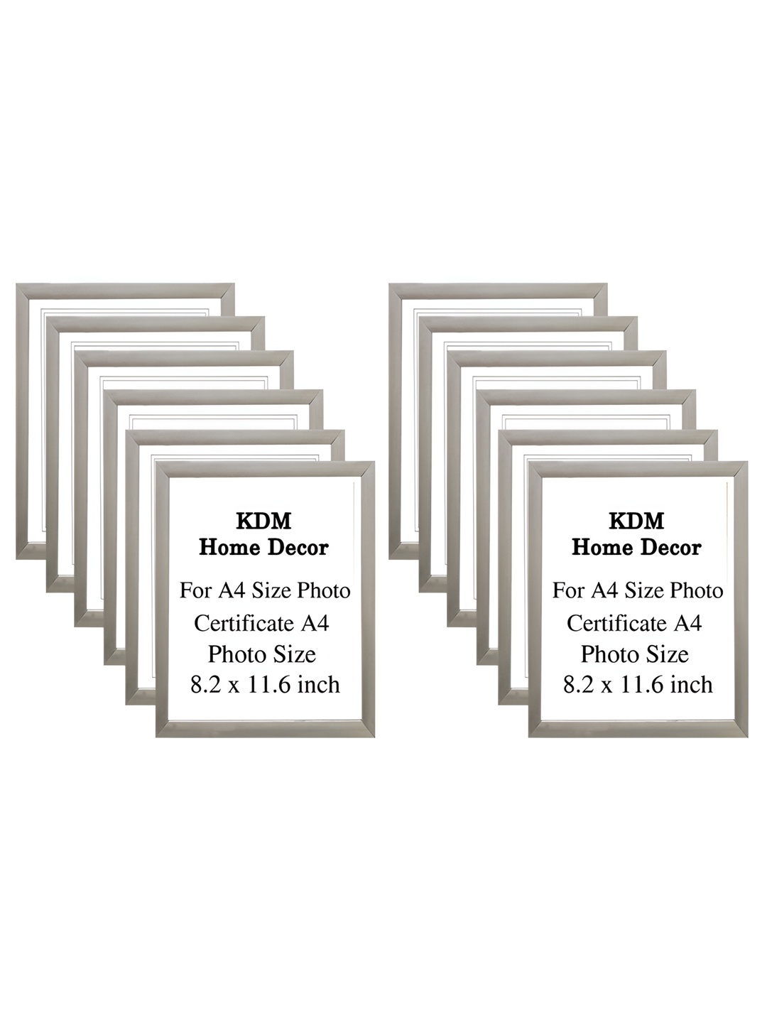 

KDM HOME DECOR Off White 12 Pieces Wooden Table Photo Frames